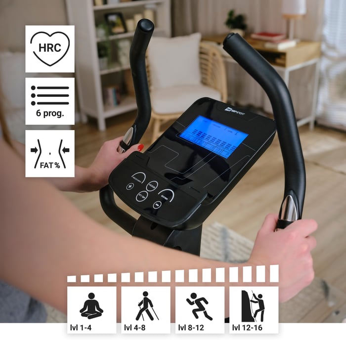 Bicicletta stazionaria HS-005H Host dorata con regolazione elettronica della resistenza