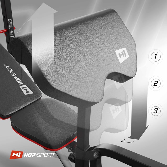 Regolazione del curl panca sulla panca da allenamento HS-1055 del marchio hop-sport