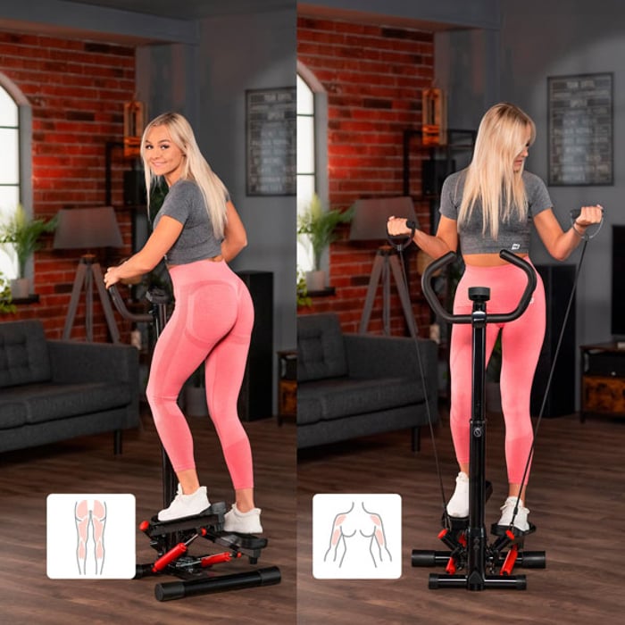 Allenamento completo del corpo con lo stepper rotante con colonna HS-055S Noble rosso