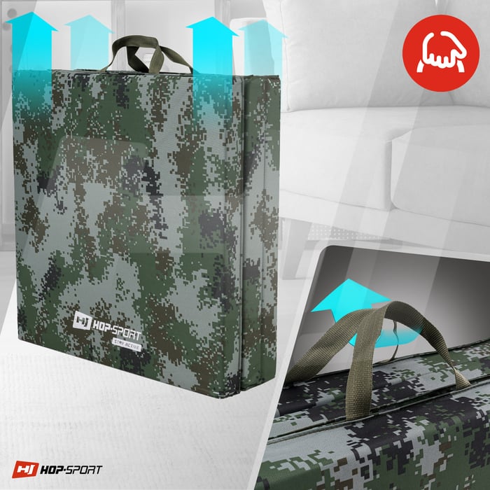 Maniglie per il trasporto del materasso ginnico Hop-Sport in colore mimetico