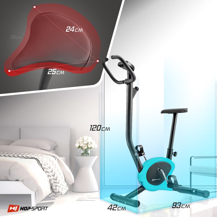 Bicicletta da allenamento HS-010H Rio turchese dalle dimensioni compatte