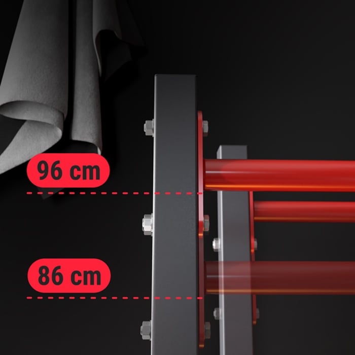Possibilità di regolazione dell'altezza a 2 livelli nelle parallele HS-1011K