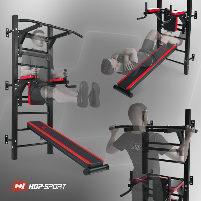 Mostrate le possibilità di allenamento sulle barre HS-1008K del marchio Hop-sport