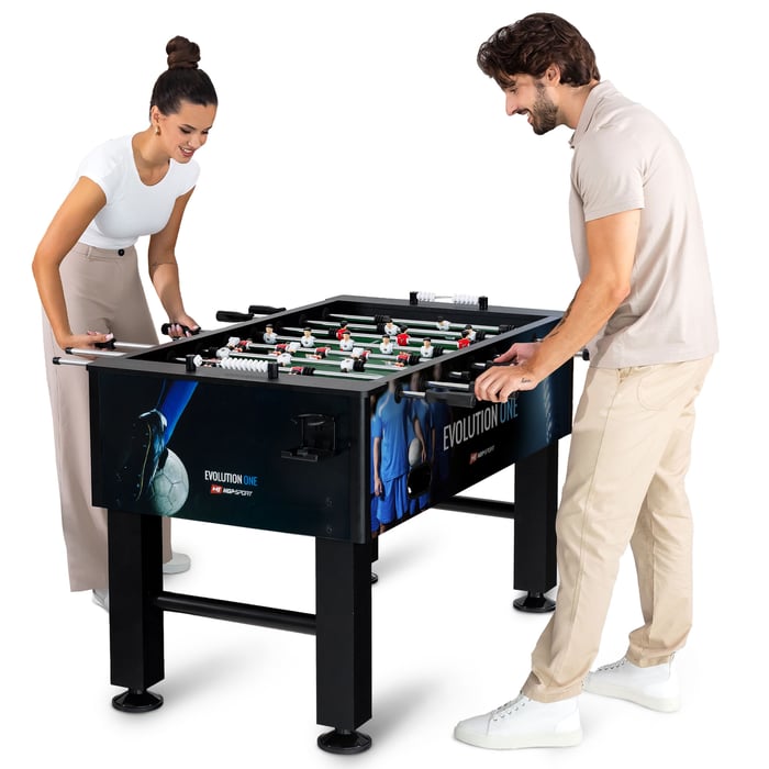 Calcio balilla Evolution One grazie alla sua struttura massiccia è perfetto per partite dinamiche