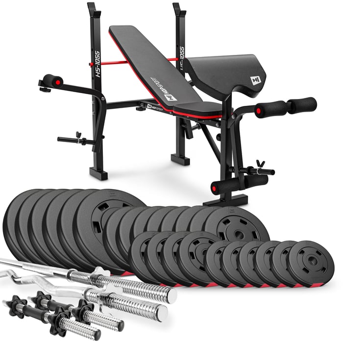 Contenuto del set culturistico 135kg con panca da allenamento HS-1055 del marchio Hop-sport