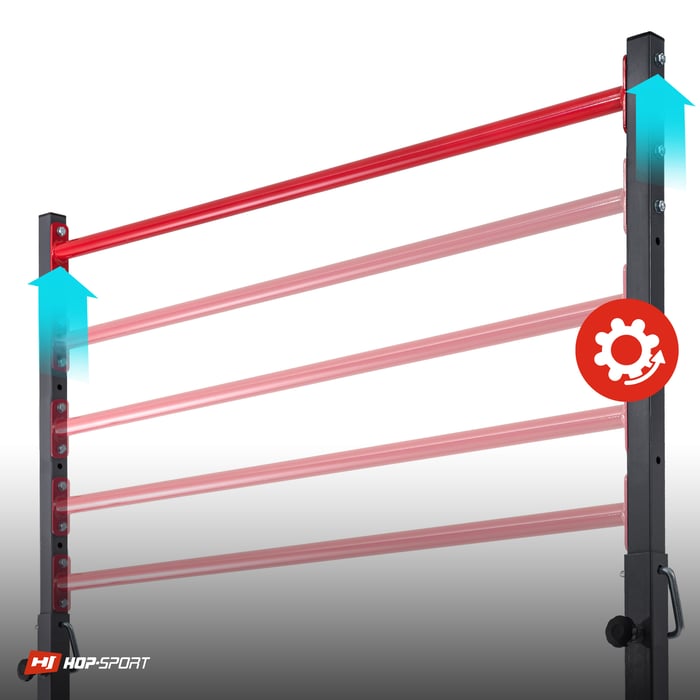 Primo piano della barra nelle maniglie di allenamento HS-1015K del marchio Hop-Sport