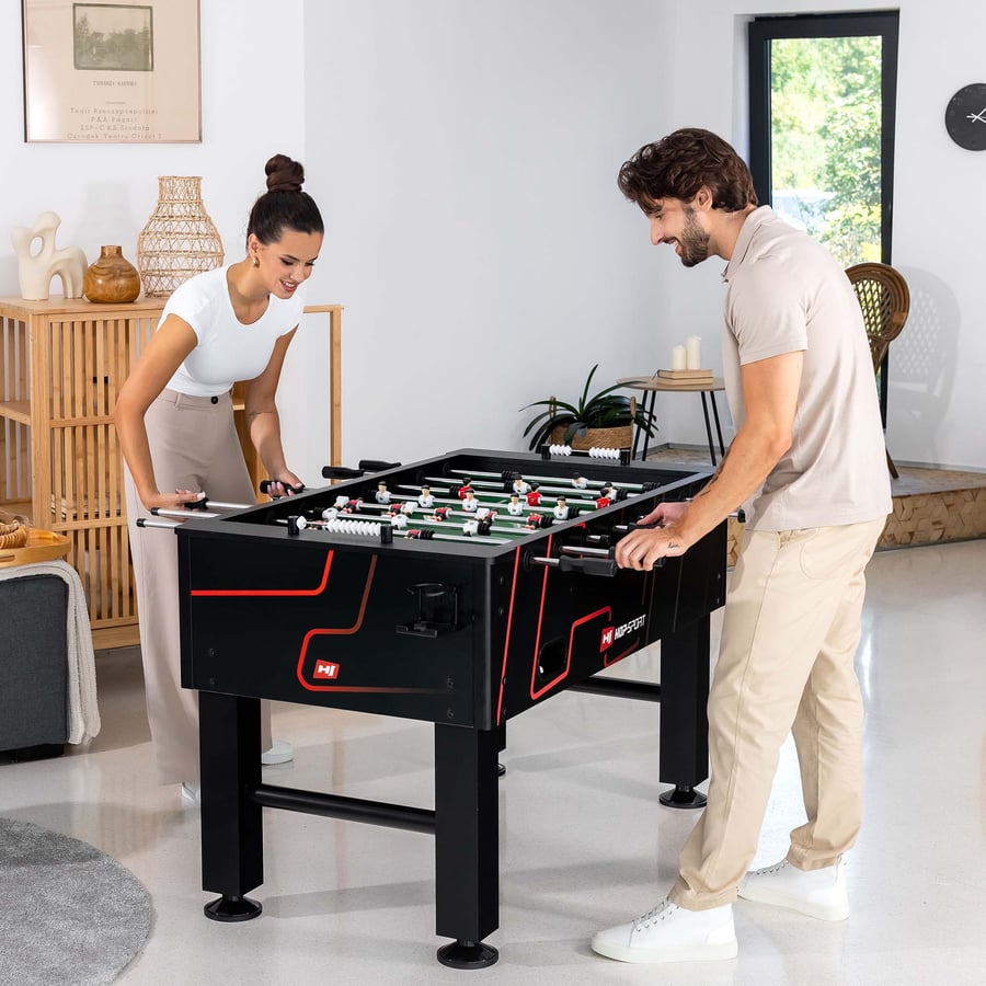 Calcio balilla - calcetto da tavolo - billardino - nero-rosso - Evolution
