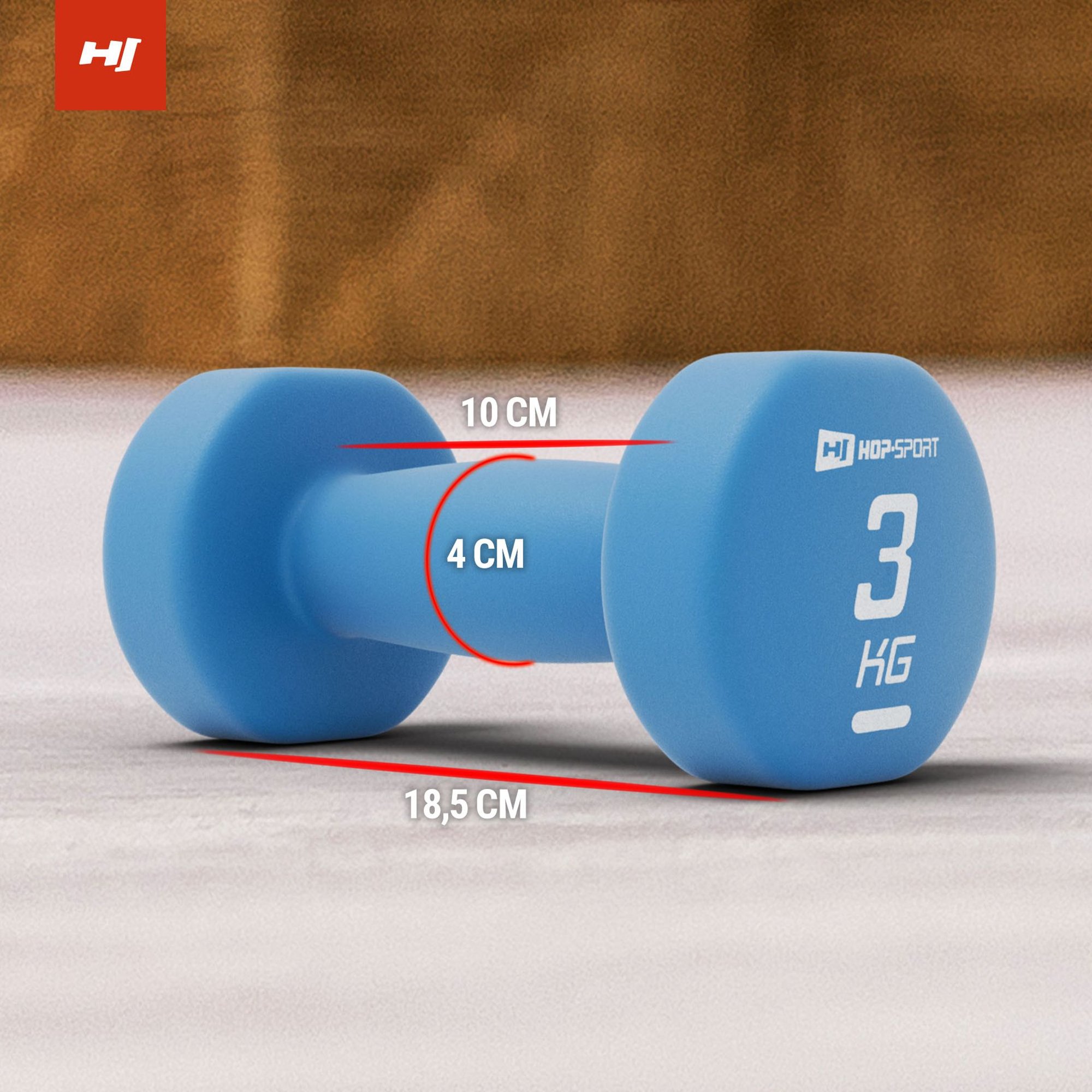 Dimensioni dei manubri 3x3kg in ghisa Hop-Sport
