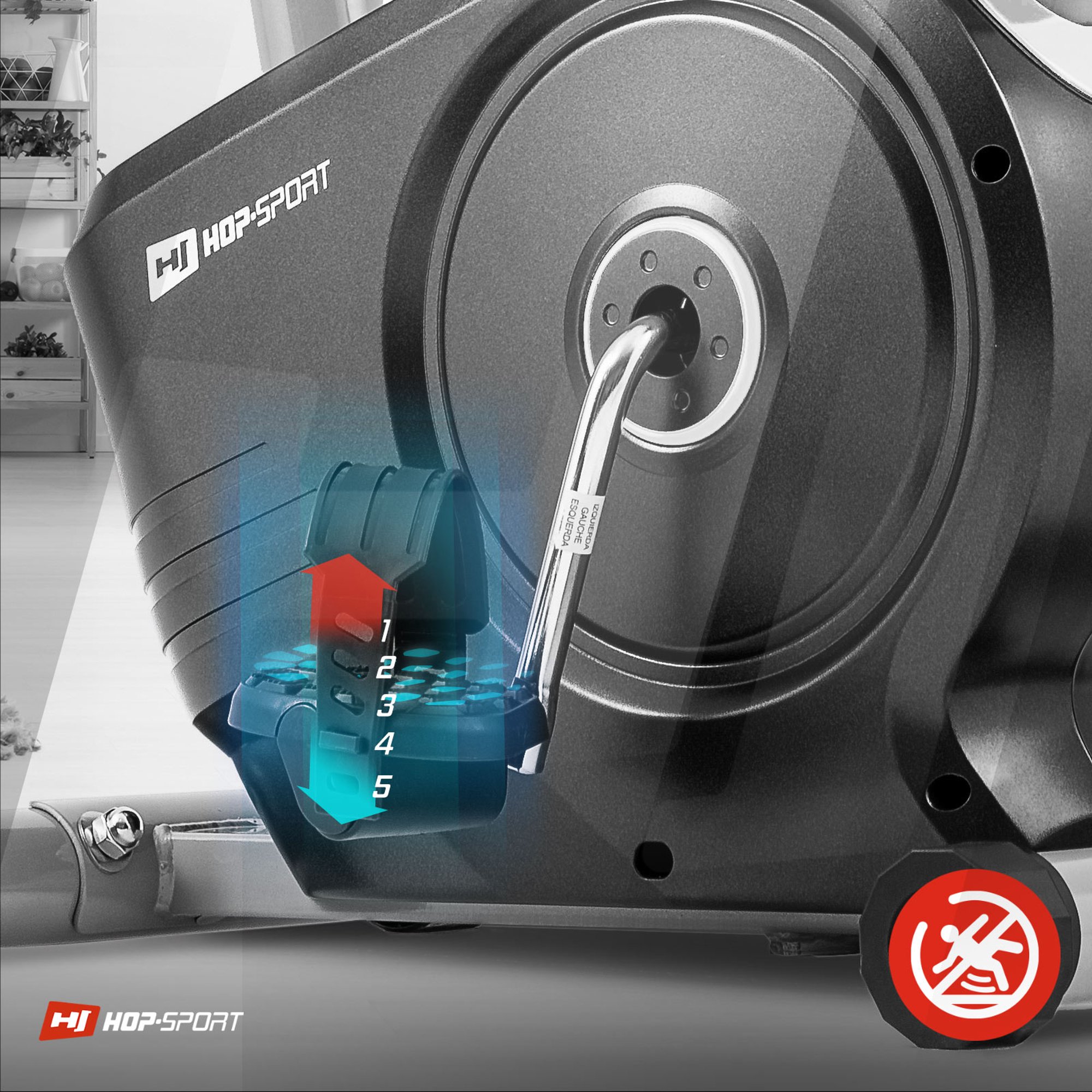 Cyclette magnetica HS-2050H Sonic argento dotata di pedali con cinghie