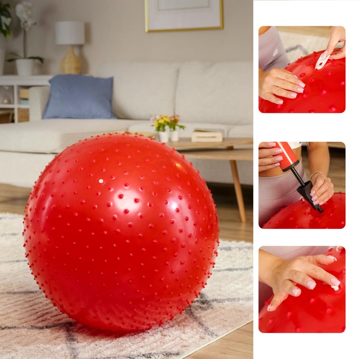 pompa rossa per palla del marchio Hop-Sport