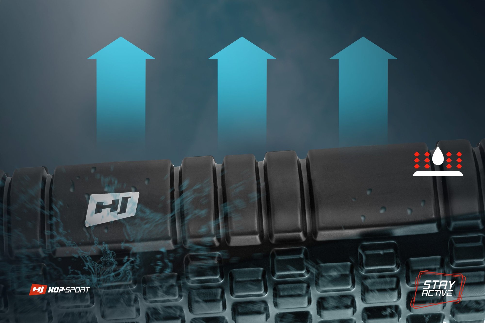 Superficie antiscivolo e impermeabile del rullo EVA di lunghezza 45cm di colore nero