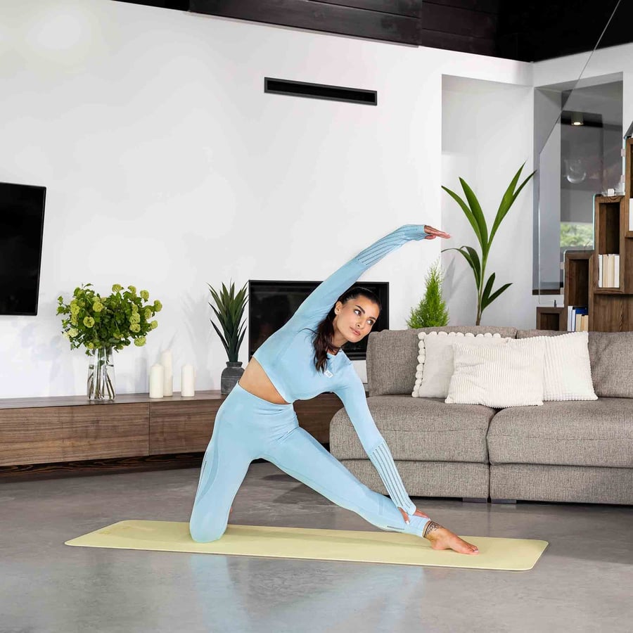 Mata fitness TPE 0,6 cm żółto/s - 2
