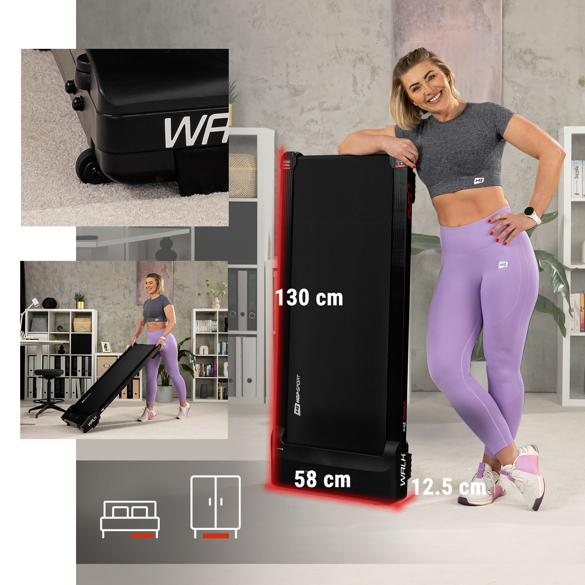 Un grande vantaggio del tapis roulant HS-750WP Walk è che non richiede montaggio