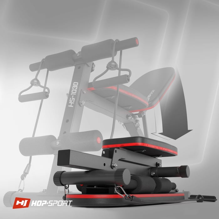 Possibilità di ripiegare la panca HS-1030 di Hop-sport