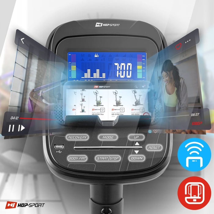computer del cross trainer stage hop-sport con programmi di allenamento