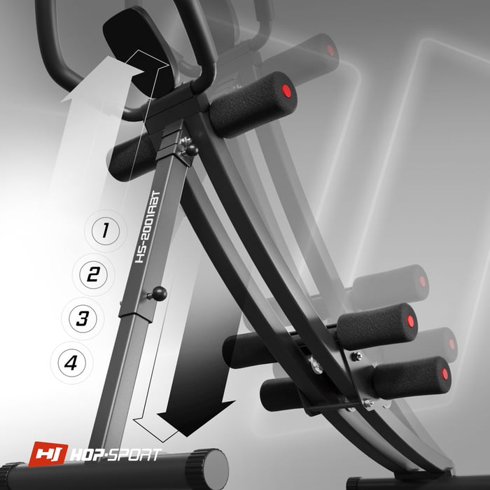 Regolazione dell'altezza nel trainer per muscoli addominali HS-2001ABT del marchio Hop-sport