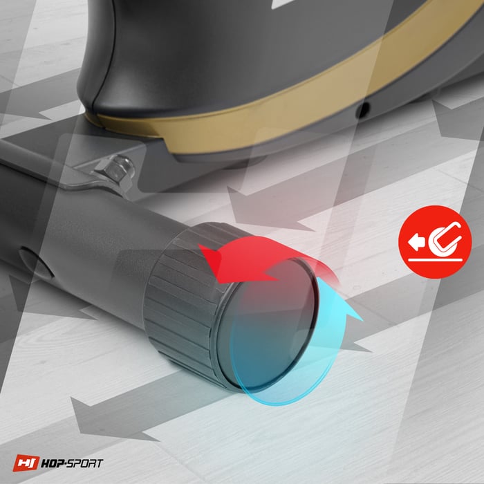 Cyclette HS-015H Vox dorata dotata di ruote di trasporto che facilitano lo spostamento della cyclette