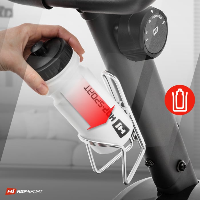 Cyclette orizzontale HS-060L Pulse argento dotata di portabottiglie